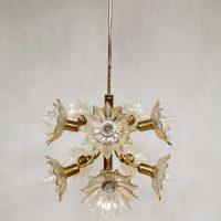 Vintage design brass chandelier pendant lamp hanglamp 'glam flower'
