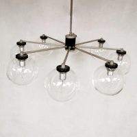 Vintage design glass 8 armed chandelier mad men style hanglamp