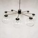 Vintage design glass 8 armed chandelier mad men style hanglamp