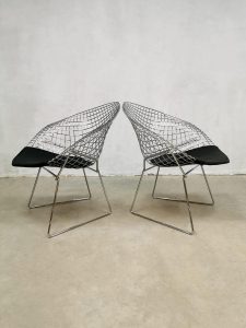 Vintage design diamond wire chair draadstoel Harry Bertoia Knoll