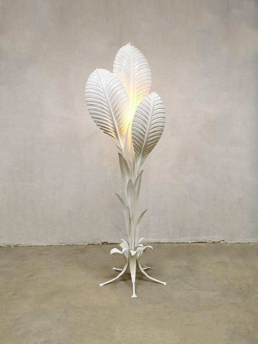 seventies vintage design flower floor lamp leaves Hans Kogl
