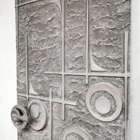 Unique vintage design metal brutalist door metalen deur 'Art'