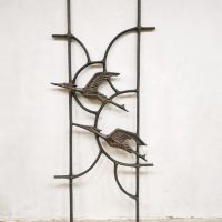 Vintage metal wall art sculpture wanddecoratie 'Brutalism'