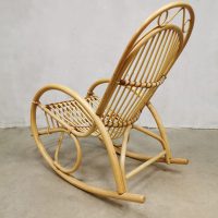 Vintage rattan rocking chair bamboo schommelstoel Rohe Noordwolde