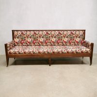 Midcentury antique French dining sofa bench eetkamer bank 'flower power'