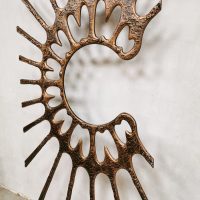 Vintage wall art sculpture wanddecoratie copper 'Sunset'