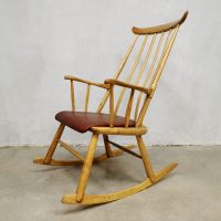 Vintage Danish spindle back rocking chair schommelstoel Farstrup Møbler