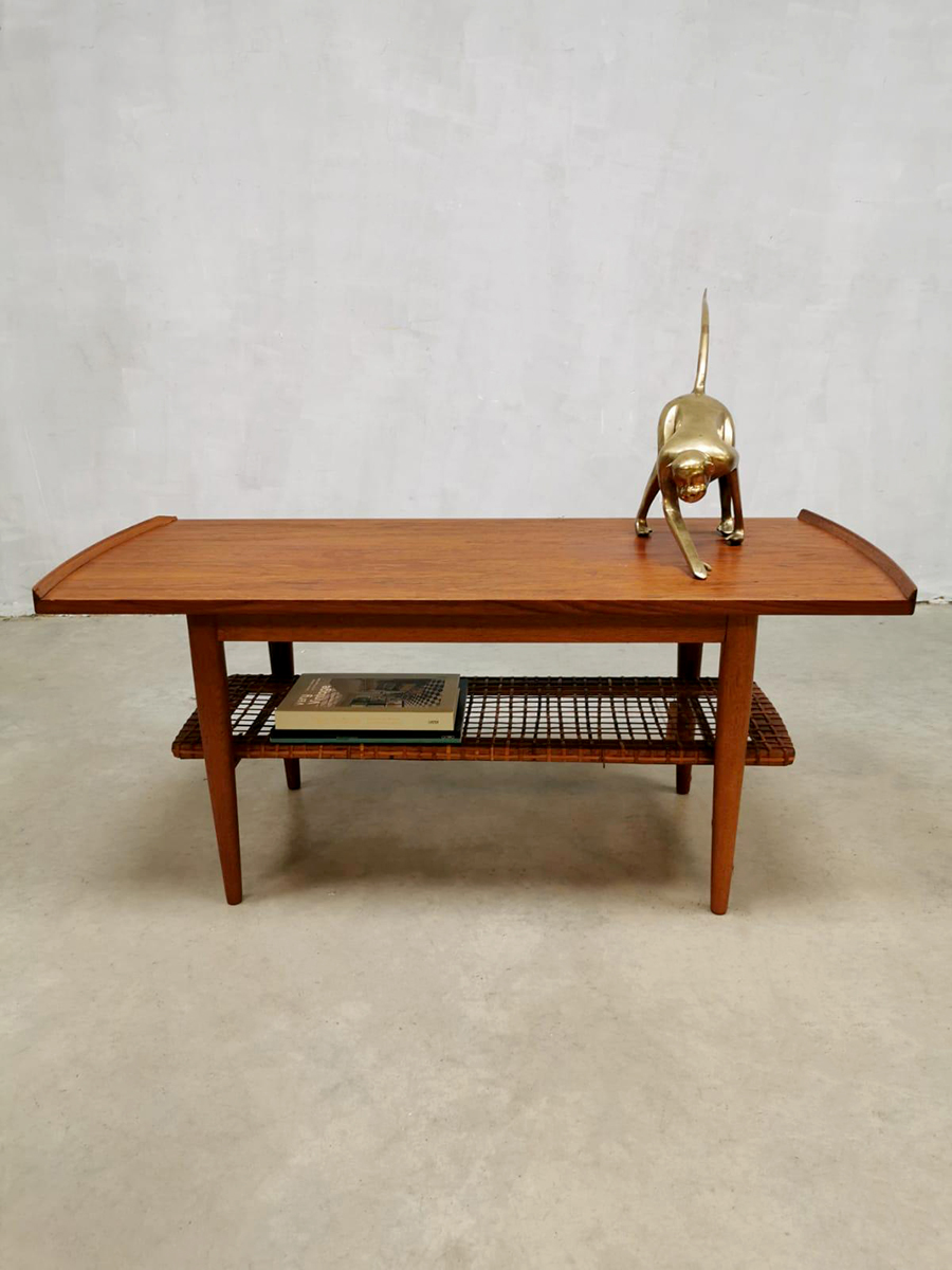 Vintage Dutch design webbing coffee table salontafel