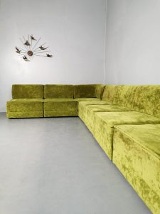 Velvet vintage modular lounge sofa modulaire elementen bank