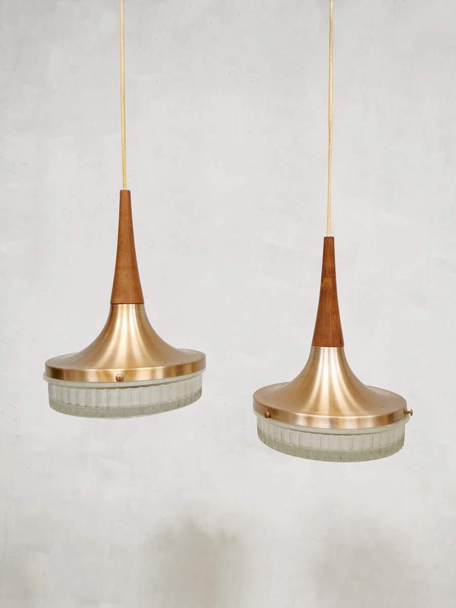 Vintage Danish design copper pendant lamp 'duo wave' | Bestwelhip