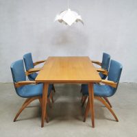Vintage Dutch design dining set chairs stoelen tafel G. van Os Culemborg