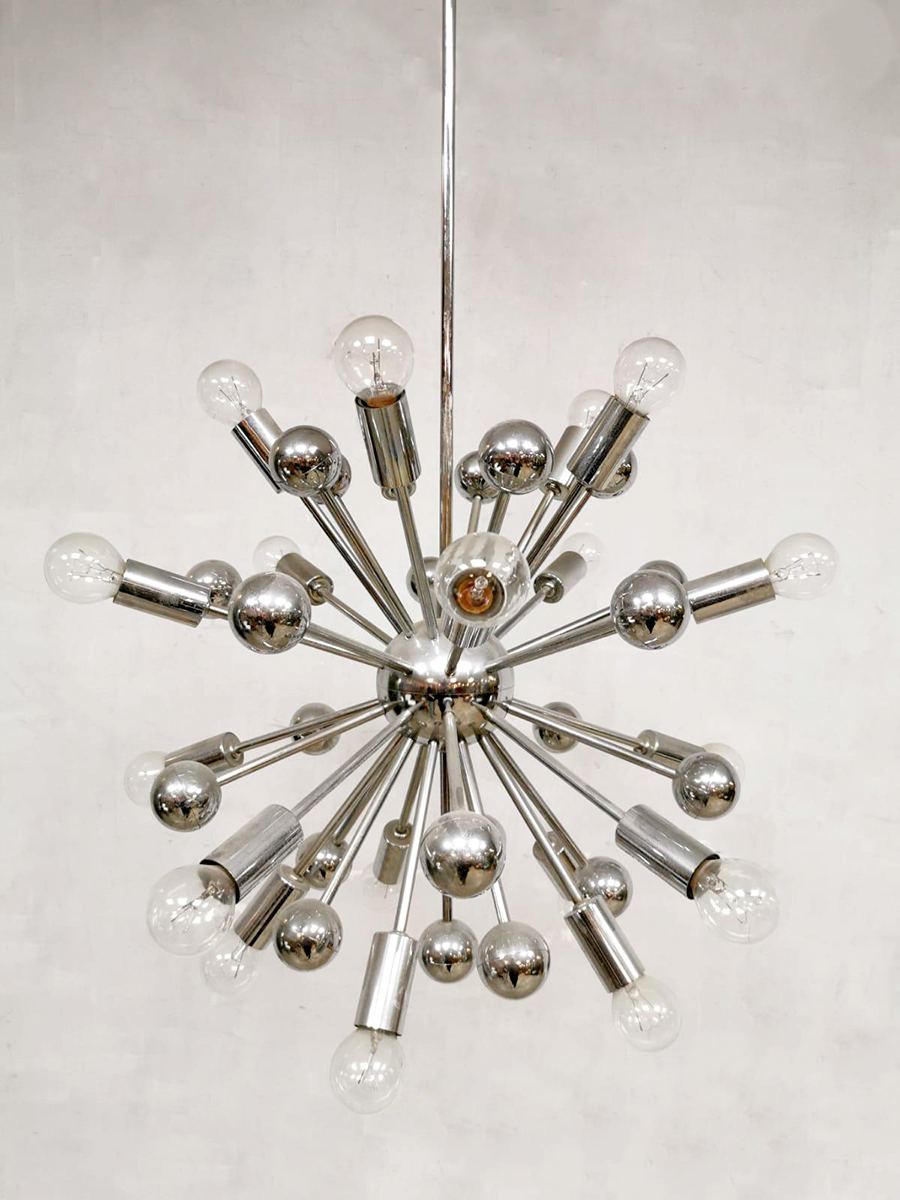 Space Age seventies vintage Sputnik chandelier Cosack Leuchten hanglamp jaren 70 kroonluchter