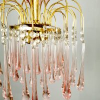 Murano glass chandelier pendant kroonluchter seventies vintage Paolo Venini Italian design teardrop
