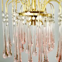 Italian seventies design kroonluchter Paolo Venini Italiaans chandelier Murano glass