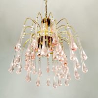 Paolo Venini jaren 70 kroonluchter Merano glas chandelier vintage design Italian