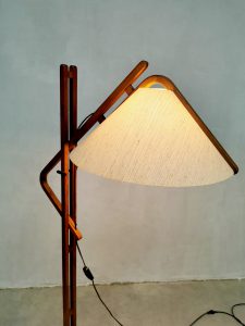 mid century design Danish floor lamp teak vloerlamp 1960