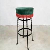 midcentury barstool moulin rouge fringe stools barkrukken kruk retro