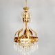 Midcentury gold gilded chandelier kroonluchter 'Hollywood regency luxury'