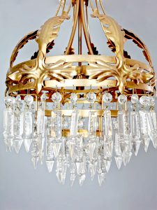 gold gilded leaf chandelier kroonluchter France