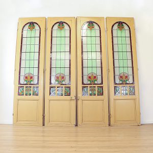 vintage antiek glas in lood ramen deuren doors stained glass church 3