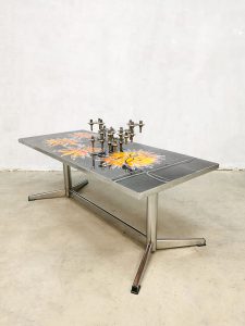 Vintage design tile coffee table tegel salontafel 'hello sunflower'