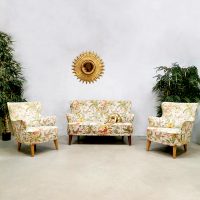 Vintage lounge set sofa lounge fauteuils Theo Ruth 'Botanical Jungle'