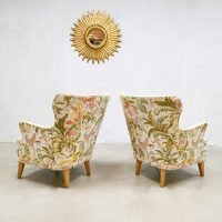 vintage flower print botanical lounge set Theo Ruth sofa chair fauteuil bank 8