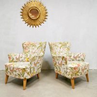 Theo Ruth fauteuil vintage flower sofa bank lounge set
