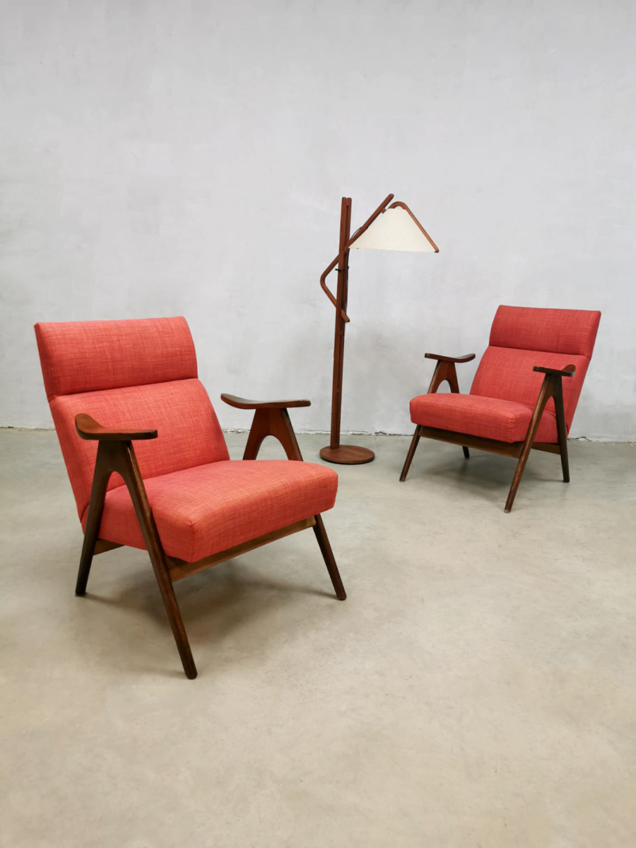 Vintage easy chairs lounge fauteuils Webe Louis van Teeffelen