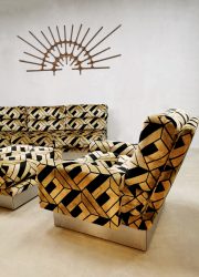 Seventies vintage French Roche Bobois design jaren 70 modulaire loungeset modular elementen bank sofa