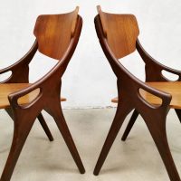 Jaren 60 vintage eetkamerstoelen Hovmand Olsen sixties Danish Deens dining chairs Mogens Kold midcentury chair