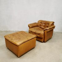 Vintage design patchwork armchair ottoman lounge fauteuil voetenbank De Sede DS-11