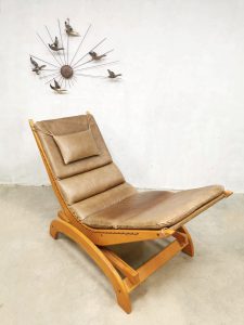midcentury bentwood rocking chair leather schommelstoel