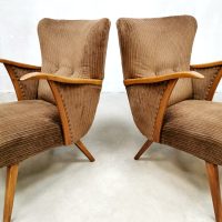 midcentury design armchair lounge fauteuils corduroy fabric 4