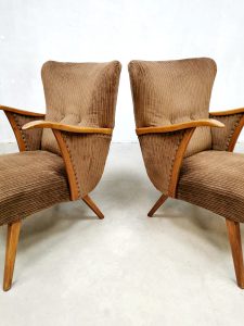 midcentury design armchair lounge fauteuils corduroy fabric 4