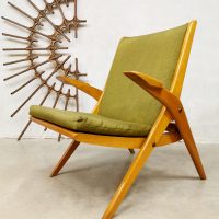 Vintage design armchairs lounge 'scissor legs'