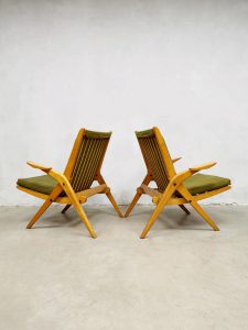Fauteuils set armchairs lounge chair vintage design sixties jaren 60 scissor legs