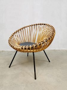 Rare vintage design rattan easy chairs rotan lounge 'Boho vibes'