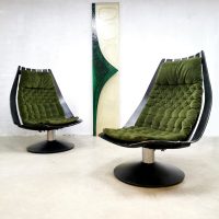Vintage design easy swivel chairs lounge fauteuils Hans Brattrud Norway