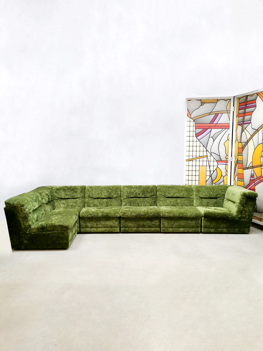 Vintage design modular sofa elementen bank 'forest green'