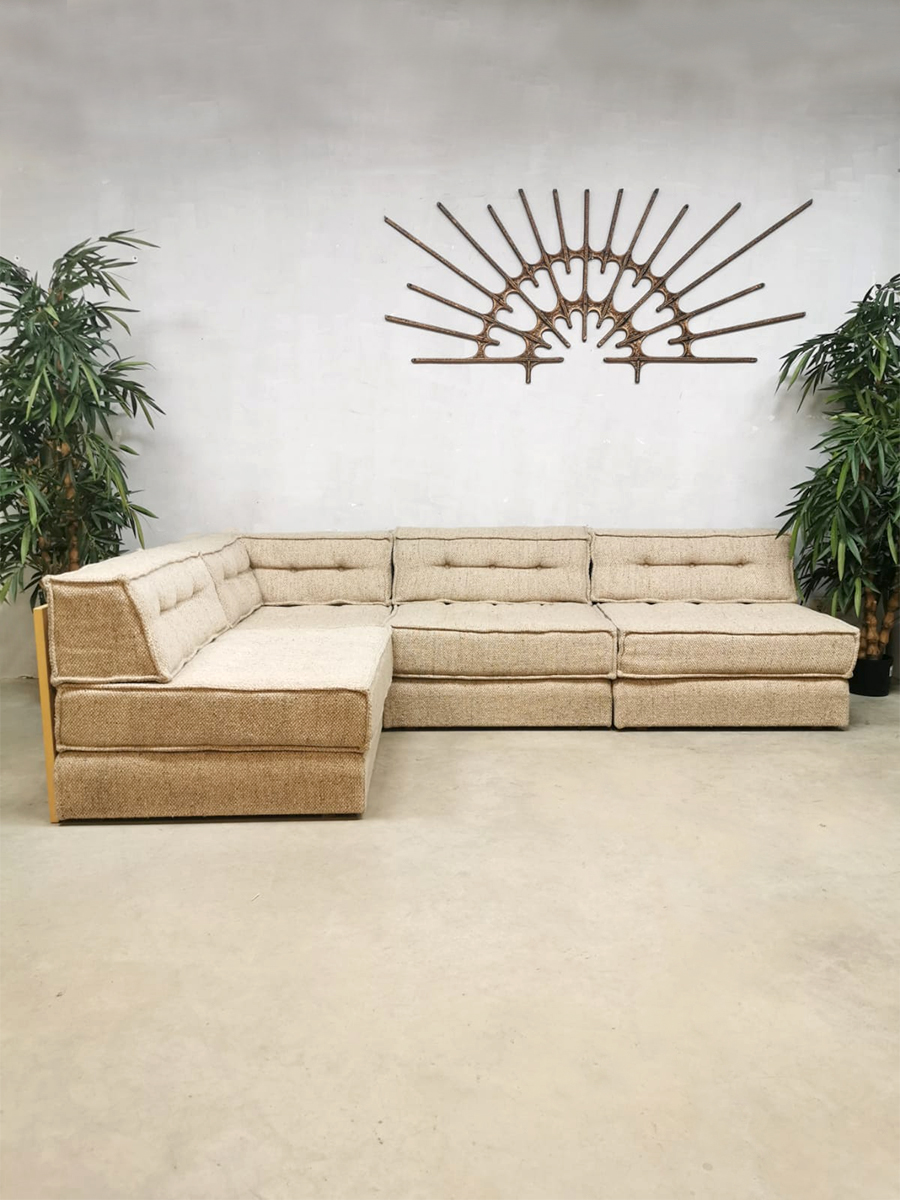 Vintage modular sofa modulaire elementen bank 'naturel tones'