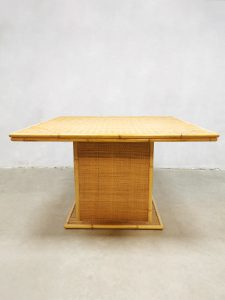 rattan bamboe tafel dining table hollywood regency