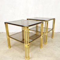 eclectic vintage brass side tables bijzettafeltjes