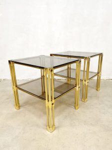 eclectic vintage brass side tables bijzettafeltjes