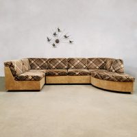 Vintage modular sofa modulaire loung bank 'Criss cross brown beige'