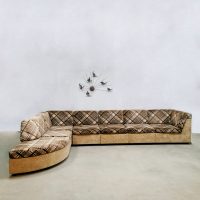 Vintage modular sofa modulaire lounge bank 'Criss cross brown beige'