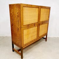 vintage rotan kast midcentury design cabinet