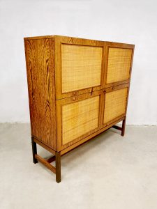 vintage rotan kast midcentury design cabinet