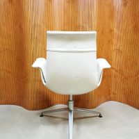 Tulip Kill Preben Fabricius chair bureausteoel white leather