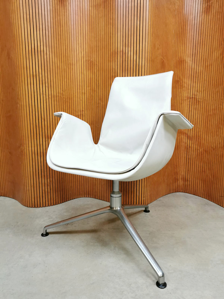 Pacifische eilanden Vergelding rukken Vintage design Tulip office chair bureaustoel Kill international 'white  leather' | Bestwelhip
